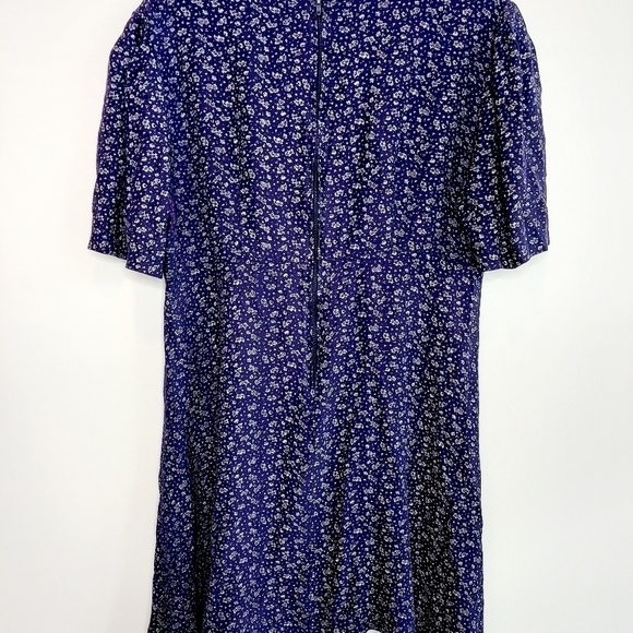 Vintage California Cover Y2K Babydoll Dress Navy Blue Floral Made in the USA - Picture 8 of 9